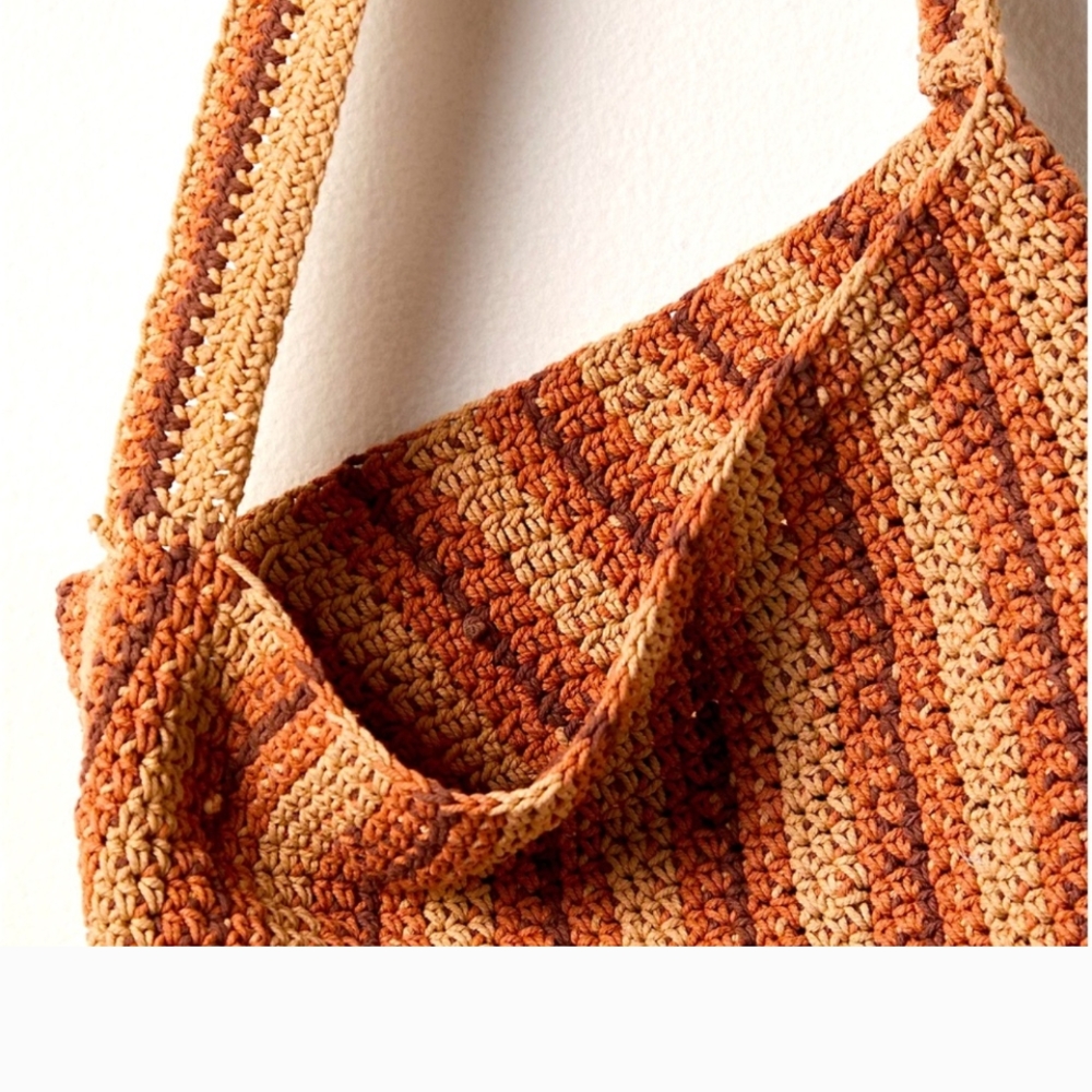 Free People Crocheted Tan and Brown Shoulder Bag - Picture 2 of 7